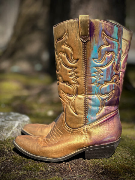 Custom Gold Cowboy Boots